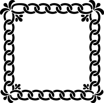 hand drawn silhouette ornamental frame