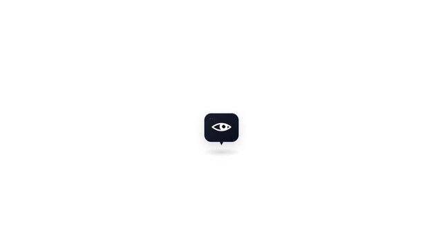 Modern minimalist camera icon on white background.
