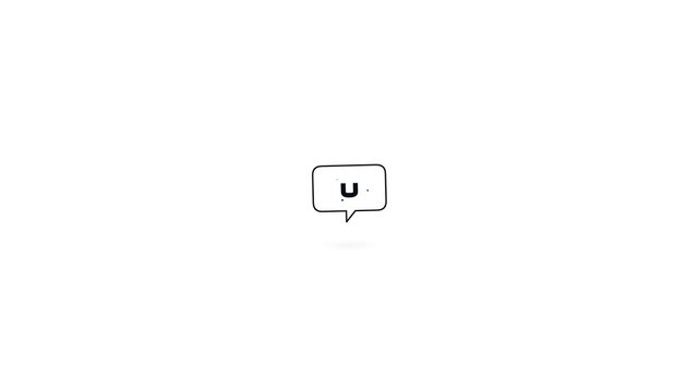 Minimalist speech bubble icon for chat and messaging.