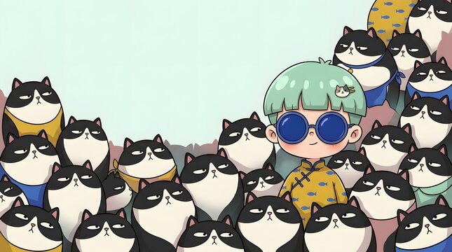 Seamless repeating pattern of cute cartoon penguins perfectly composed