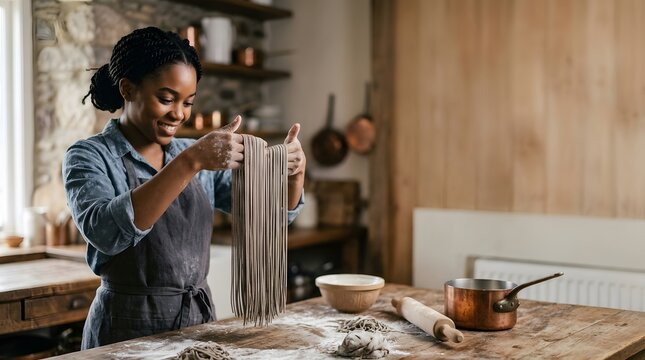 Female artisan working with clay pottery in a studio perfectly designed