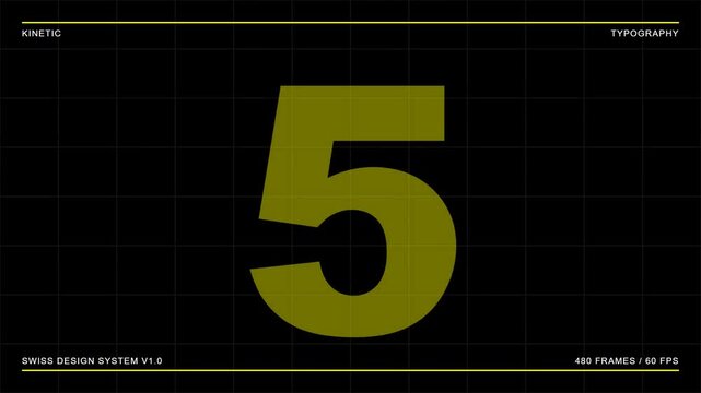 Bold yellow number five on a dark background.