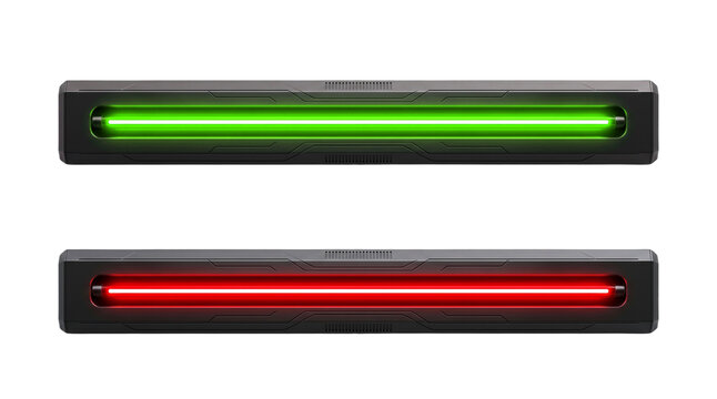 Futuristic Accent Neon Strip Glowing red neon horizontal line for light effects UI dividers modern overlays and futuristic graphic design accents