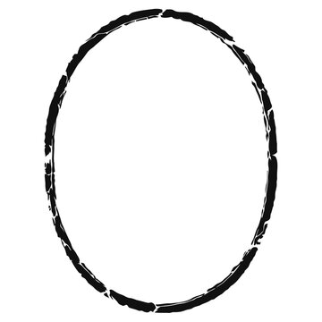 abstract monochrome vector of fractured circular outline with sharp geometric edges and high contrast symmetry