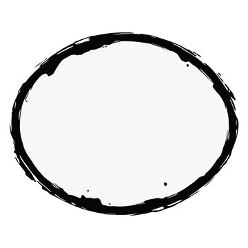 hand drawn circle in monochrome vector style, minimalist thick uneven line with solid black fill and smooth gradient