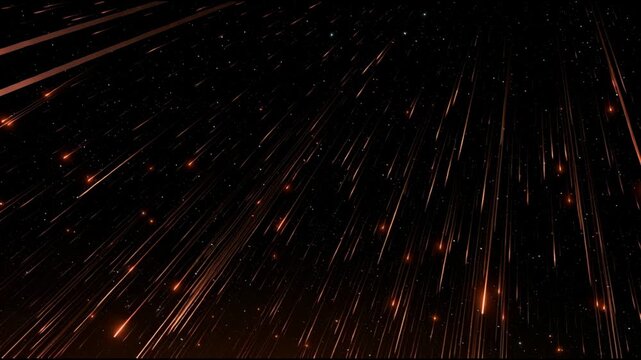Stars move rapidly across the black sky above a field in a clear night. Each streak creates a moment of wonder.