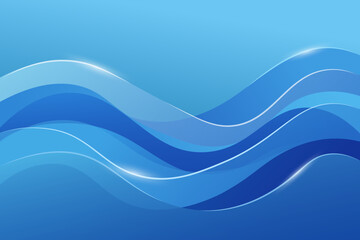 Fototapeta premium modern abstract background with gradient blue color wavy shapes , for poster. banner, web design, header, cover, billboard, brochure, social media, landing page