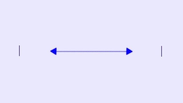 Double side indicator arrow animation on white background. Left and right arrow icon motion graphics. two side arrow distance 4k video footage.