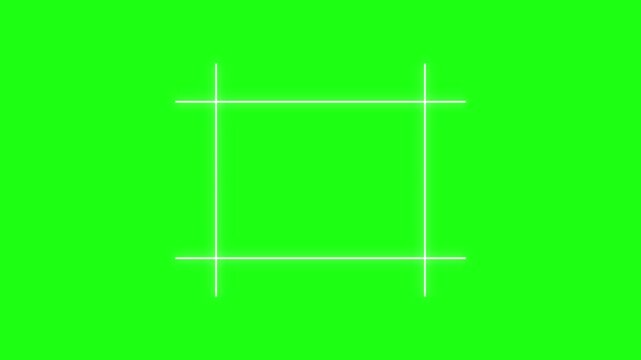  glowing rectangular flicker light frame on green background with digital grid texture