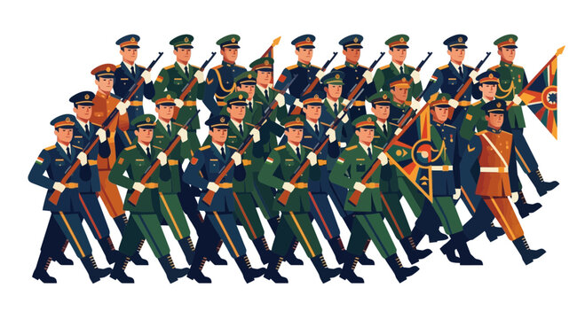 Military Parade Formation Isolated