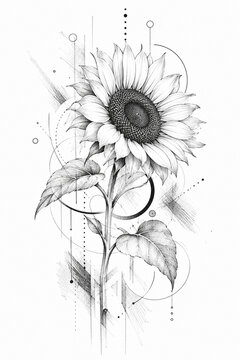 vector illustration of a sunflower