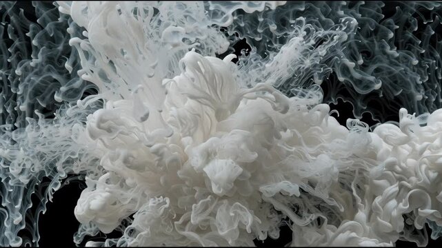 Watch paint spread and mix in dark water resembling bubbles and swirls in an impressive display. This happens in a clear tank setup.