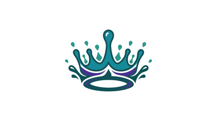 Fototapeta premium Crown icon merging with liquid splash droplets.