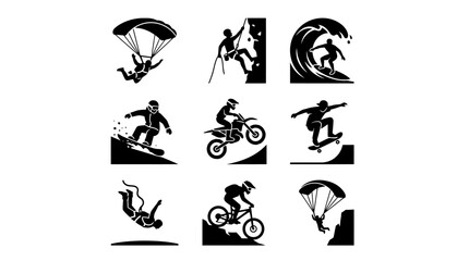 Fototapeta premium People doing extreme sports actions.