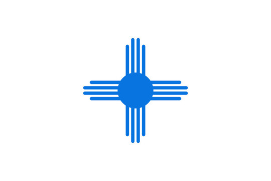 Blue Zia sun symbol a minimalist emblem that evokes New Mexico heritage and tribal geometry; ideal for logos, posters, branding, and cultural design projects