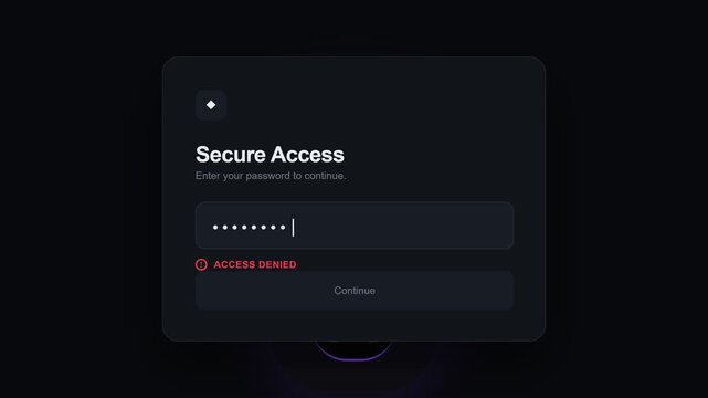 Digital Secure Login Interface with Access Denied Error