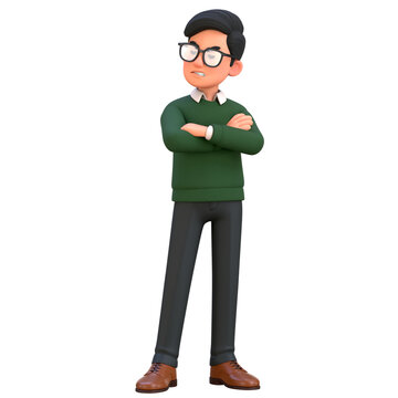 3D Office Man Employee Character Feeling Annoyed