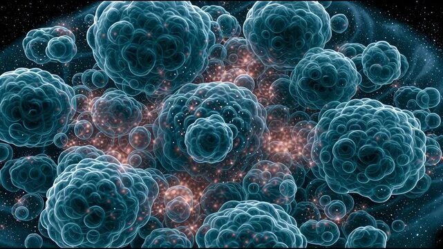Explore how cells interact in a complex arrangement showcasing their structure and density in a captivating view of microscopic life