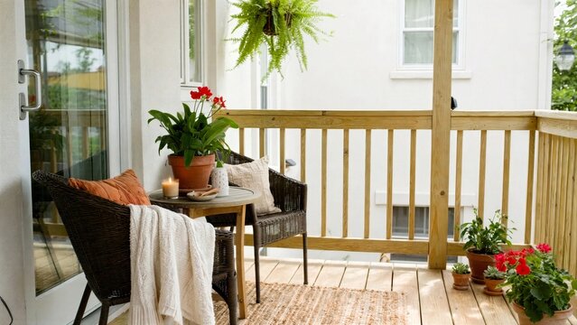 Cozy Balcony Patio as Home Investment Concept