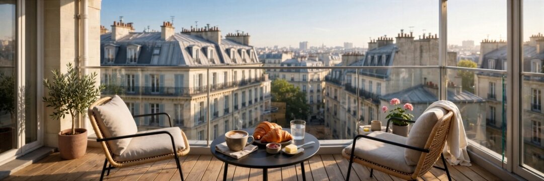 Paris Balcony Patio as Property Lifestyle Concept