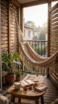 Relaxing Balcony Hammock as Home Savings Goal