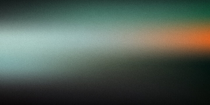 Abstract grainy gradient background with soft teal and orange light transitions and dark textured noise overlay