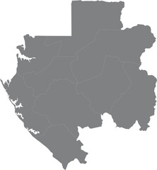 Fototapeta premium Grey silhouette map of gabon country isolated on a white background illustration