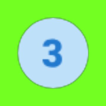 Cute countdown numbers circular badge animation on green screen
