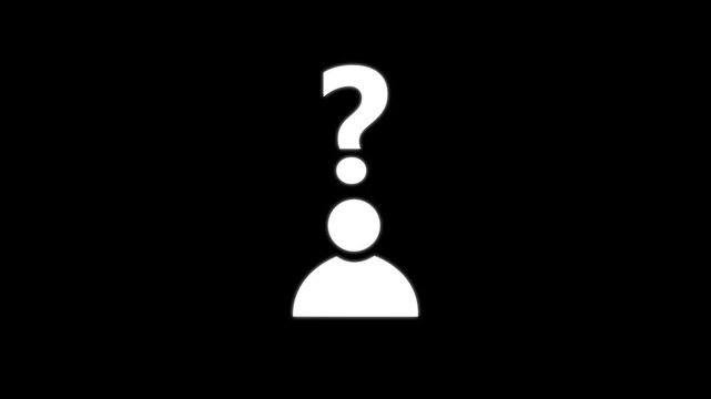 Unknown person with Question marks moving 4k video
