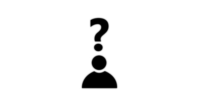 Unknown person with Question marks moving 4k video