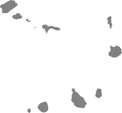 Grey map of cape verde islands isolated on a white background illustration