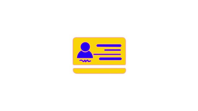 ID Card icon. identity card icon animation. personal data files or id cards concept.