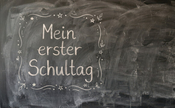 Mein erster Schultag Tafel Text Einschulung Schulanfang Schultuete Schueler