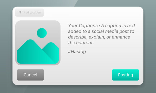 Social media post publishing modal user interface design template