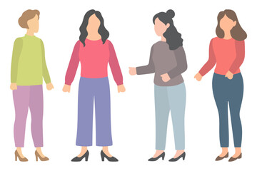 Obraz premium Group of Professional Women Standing Together Illustration