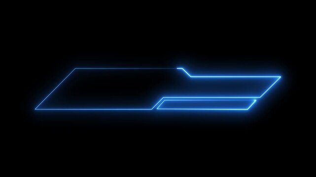 Glowing neon text animation. Strings neon sign animation. Neon lines text animation on black background.