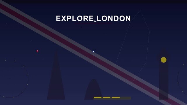 Explore London Skyline Illustration with Stylized Landmarks