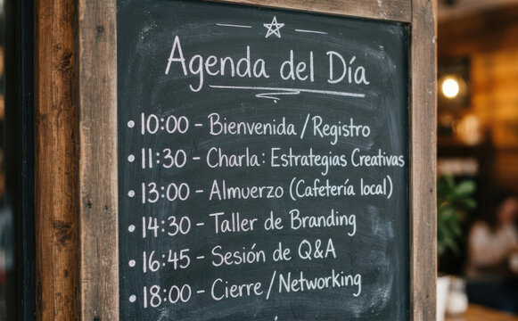 Agenda del Dia pizarra programacion de eventos actividades horario planificacion