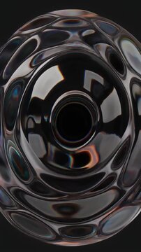 Abstract Dark Rippling Liquid with Chromatic Aberration Generative AI