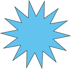 Fototapeta premium Blue starburst explosion vector icon for promotions, sales, and celebration graphics
