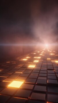 Futuristic Glowing Tile Path to Infinite Light Generative AI