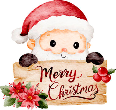 Santa Claus Watercolor Illustration 
