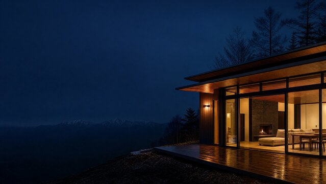 山間部のラグジュアリーな建物