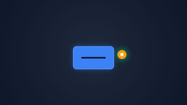 Minimalist 2D Animation of a Blue Toaster with a Golden Coin.