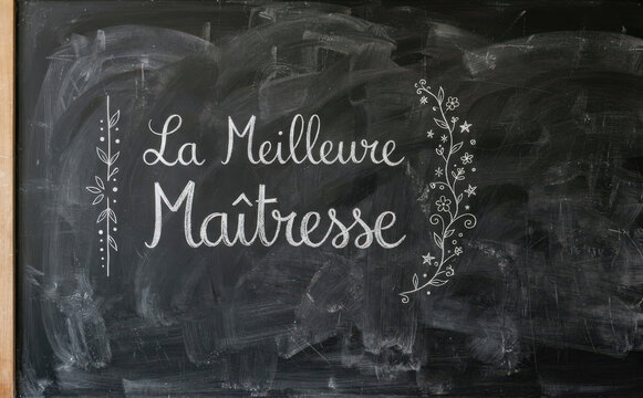La Meilleure Maitresse - Message de remerciement pour professeur des ecoles et enseignante sur tableau noir