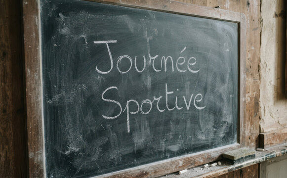 Journee sportive ecrite sur tableau noir ecole sport education activite physique