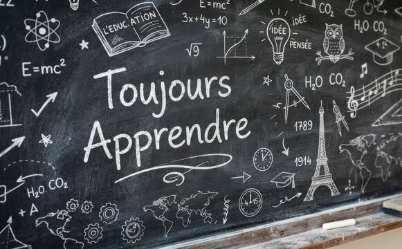 Toujours Apprendre tableau noir ecole education apprentissage savoir connaissance cours