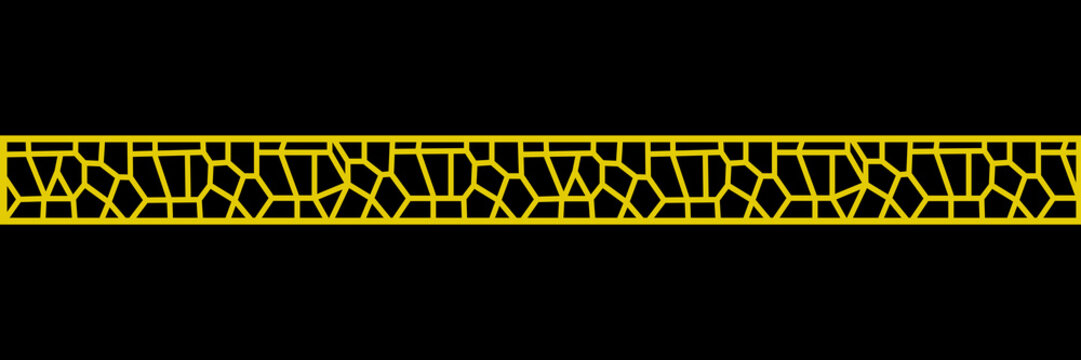Seamless Golden Geometric Voronoi Mesh Mosaic Border Pattern Vector for Decorative Design.eps