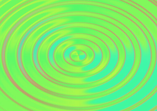 Abstract background featuring vibrant green and yellow concentric circles creating a hypnotic ripple effect with soft glowing light patterns