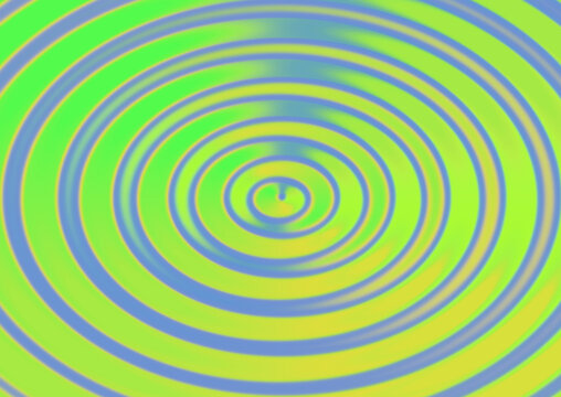 Abstract background featuring vibrant green and blue concentric circles creating a hypnotic ripple effect for modern digital art designs